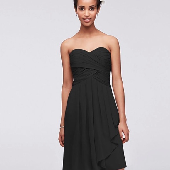 David's Bridal Dresses & Skirts - David’s Bridal Black Strapless Bridesmaid Dress